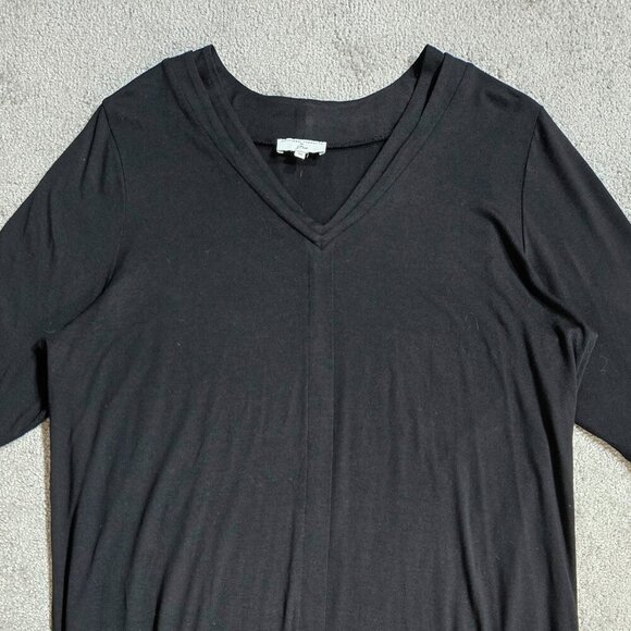 Universal Standard for J. Crew Black Jersey Knit Puff Sleeve Maxi Dress Capsule - Picture 3 of 7